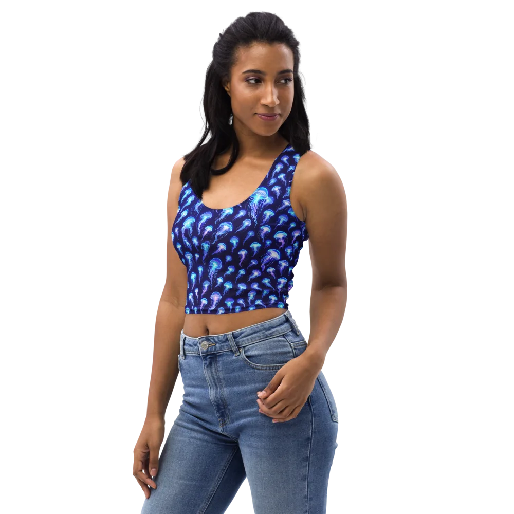 Electric Ocean on Crop Top — Left Front