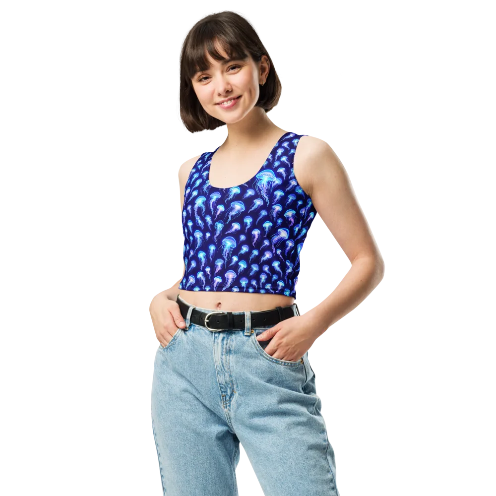 Electric Ocean on Crop Top — Front