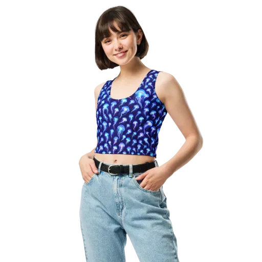Electric Ocean on a Crop Top