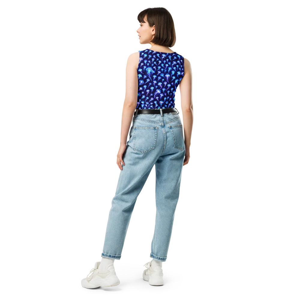Electric Ocean on Crop Top — Back