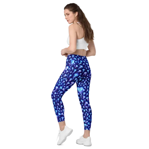 Electric Ocean on a Leggings with Pockets