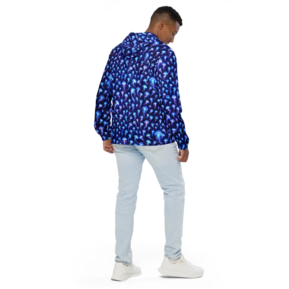 Electric Ocean on Men's Windbreaker — Back