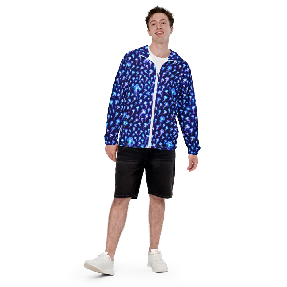 Electric Ocean on Men's Windbreaker — Front