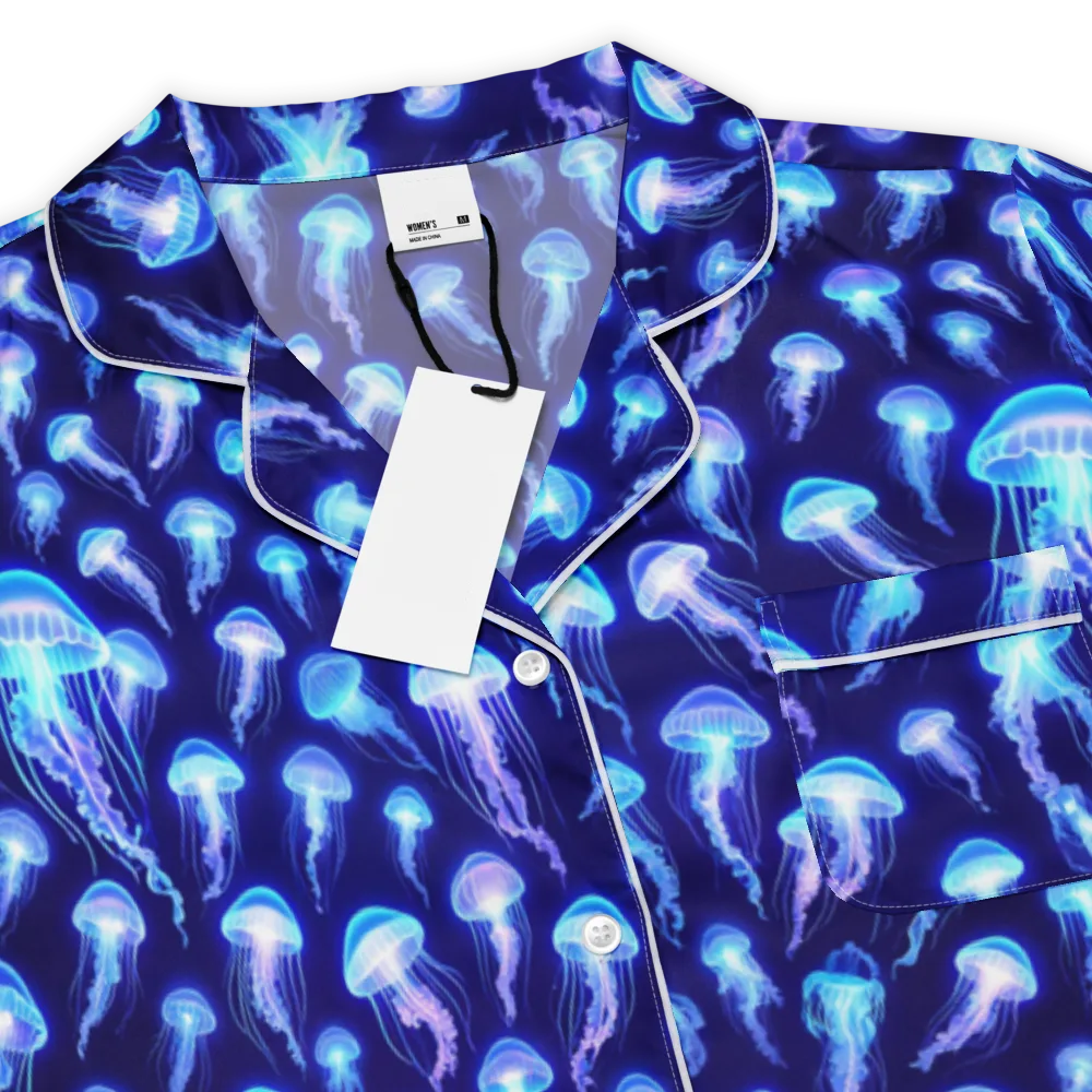 Electric Ocean on Women's Short Sleeve Pajama Top — Product details