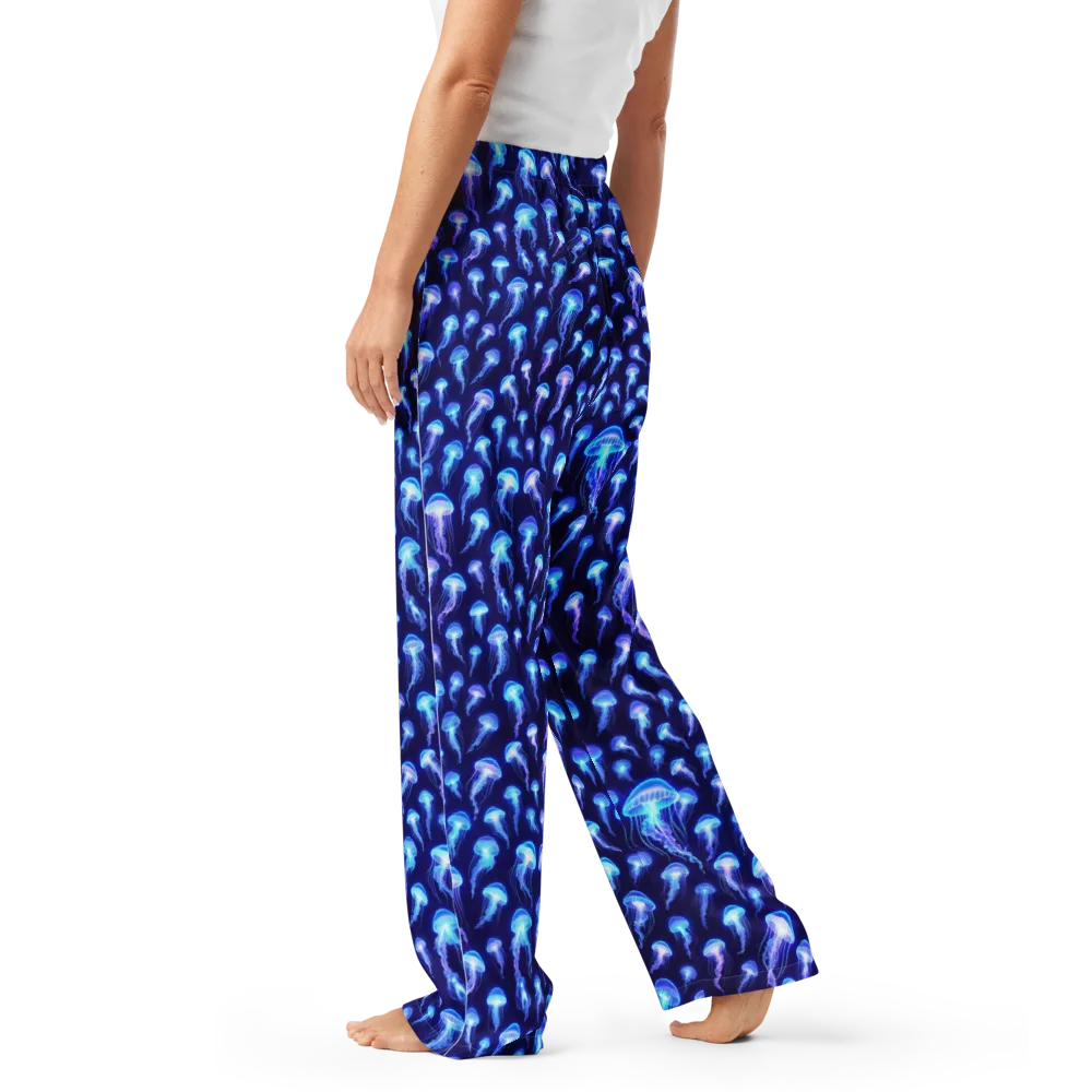 Electric Ocean on Women's Pajama Pants — Left