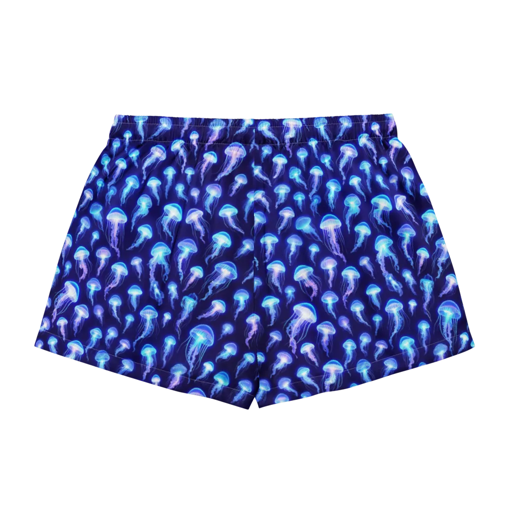 Electric Ocean on Women's Pajama Shorts — Back