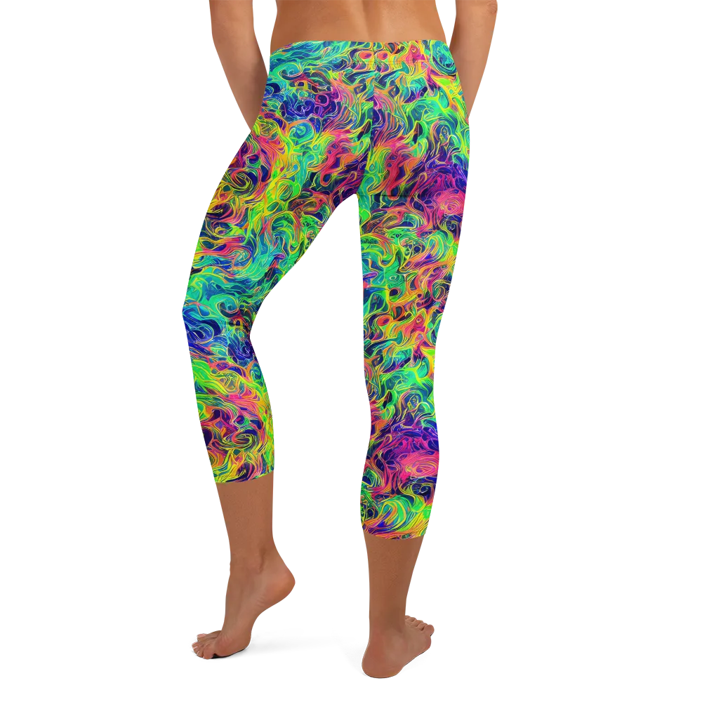 Radiant Whorl on Capri Leggings — Back