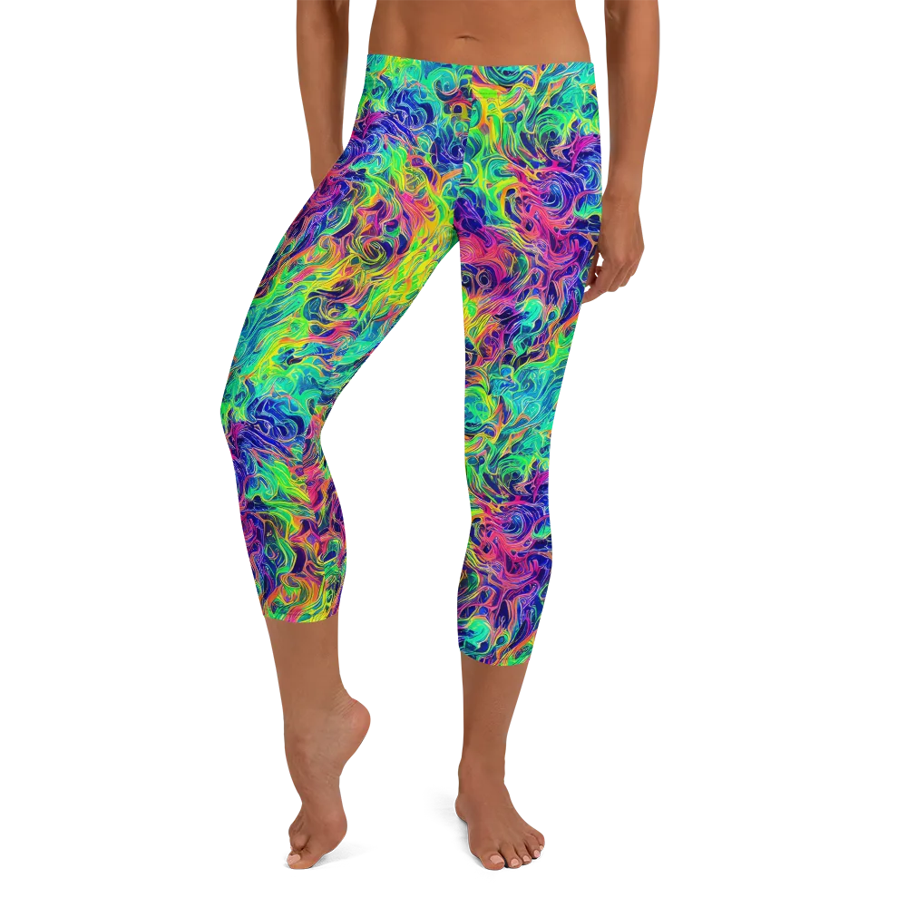 Radiant Whorl on Capri Leggings — Front