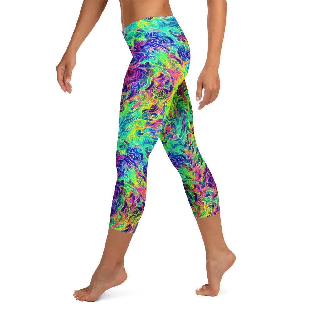 Radiant Whorl on Capri Leggings — Left