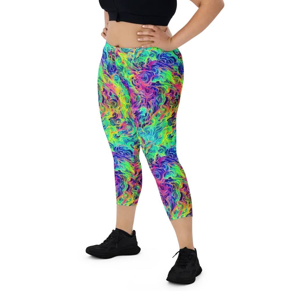 Radiant Whorl on Capri Leggings — Front