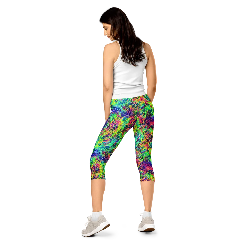 Radiant Whorl on Capri Leggings — Back