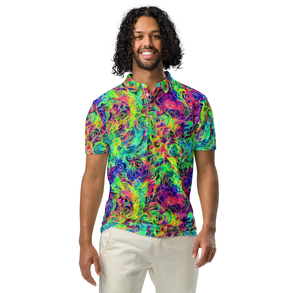 Radiant Whorl on Men's Slim Fit Polo Shirt — Front
