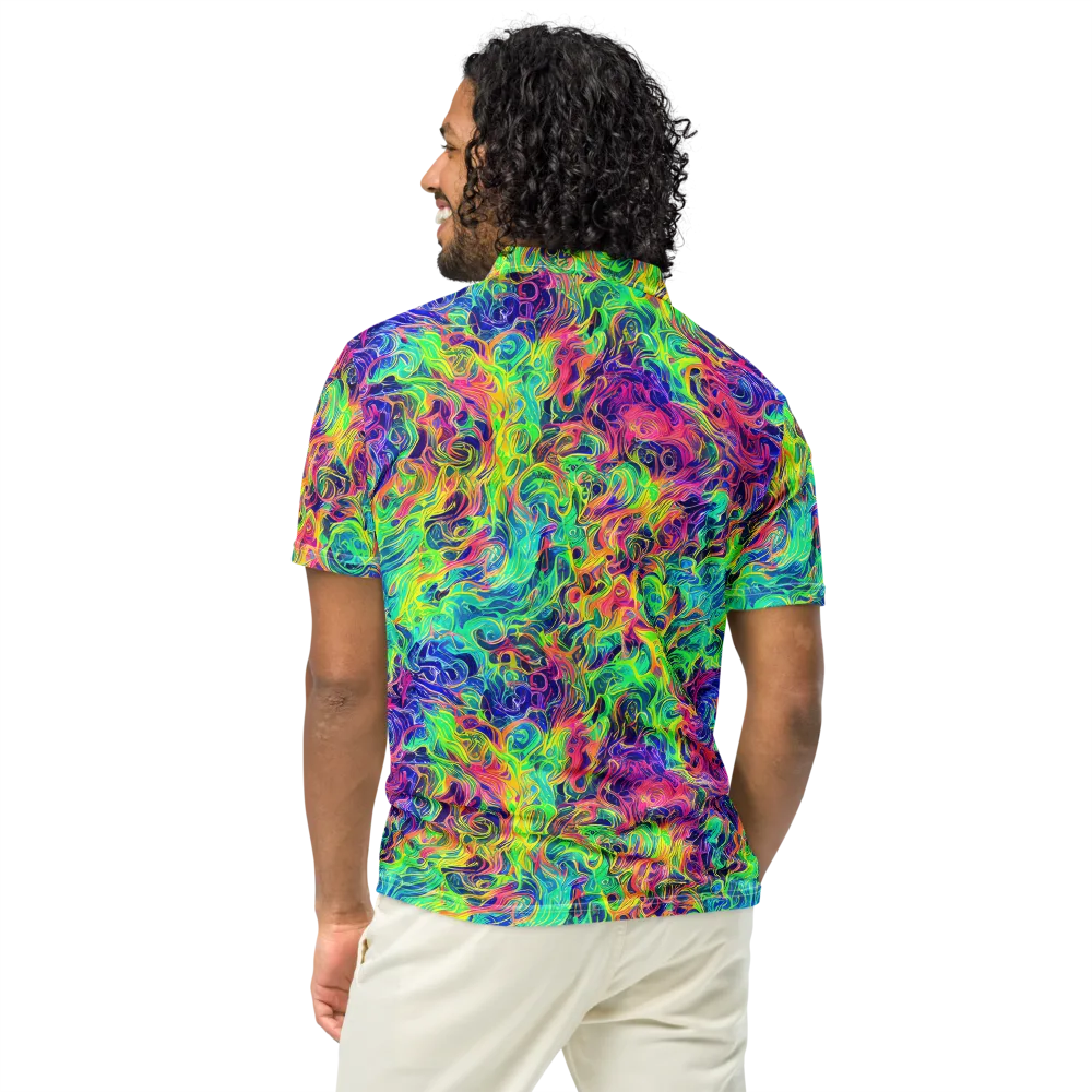 Radiant Whorl on Men's Slim Fit Polo Shirt — Back