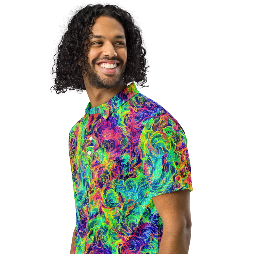 Radiant Whorl on Men's Slim Fit Polo Shirt — Left Front