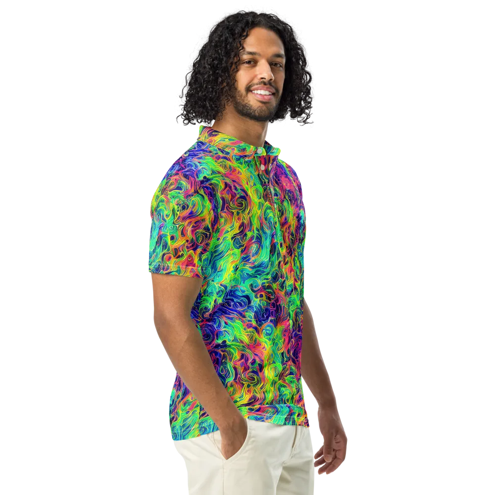 Radiant Whorl on Men's Slim Fit Polo Shirt — Right Front