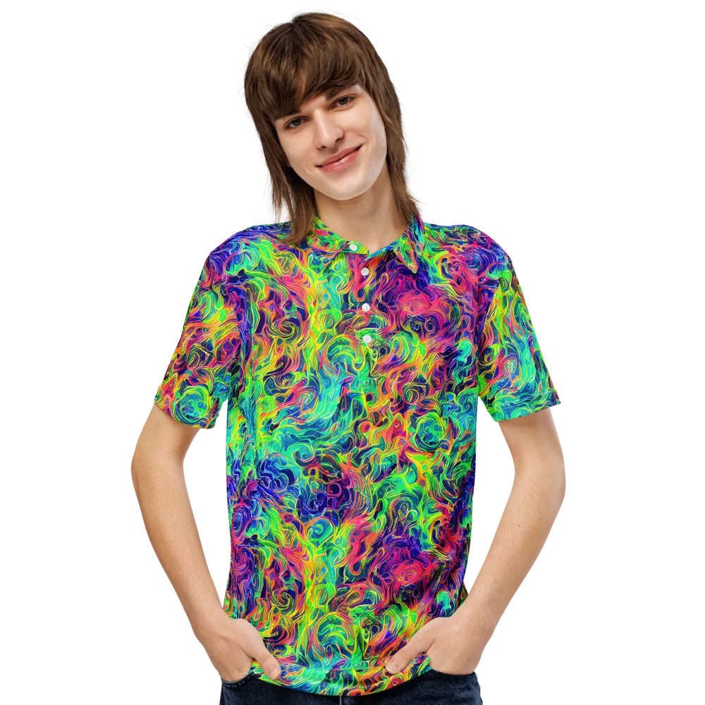 Radiant Whorl on Men's Slim Fit Polo Shirt — Front