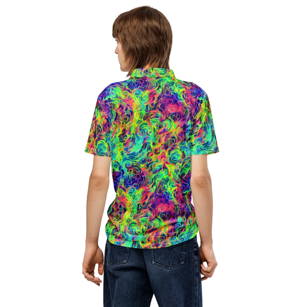 Radiant Whorl on Men's Slim Fit Polo Shirt — Back