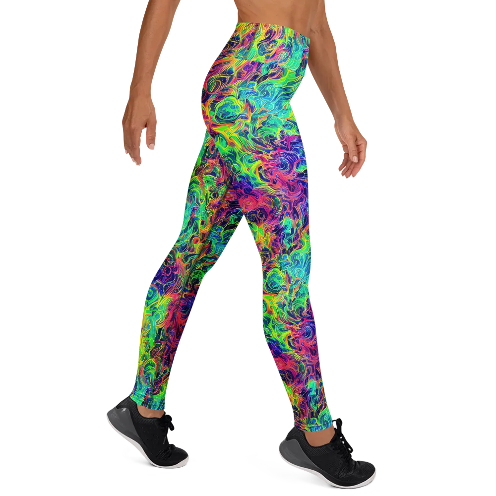 Radiant Whorl on Yoga Leggings — Right