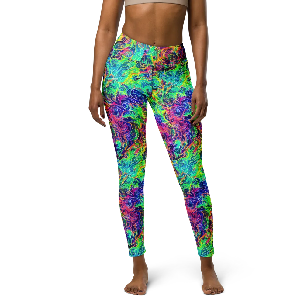 Radiant Whorl on Yoga Leggings — Front