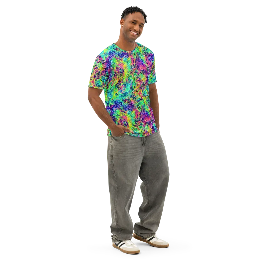 Radiant Whorl on Men's Cotton Crew Neck T-Shirt — Right Front