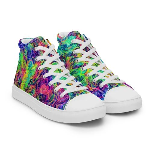 Radiant Whorl on a Men's High Top Canvas Shoes