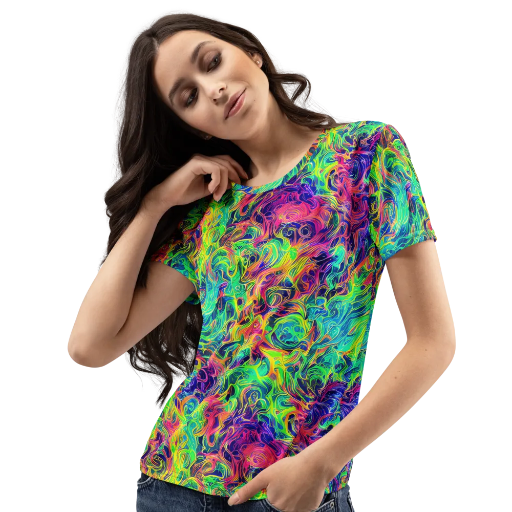 Radiant Whorl on Women's Crew Neck T-Shirt — Left Front