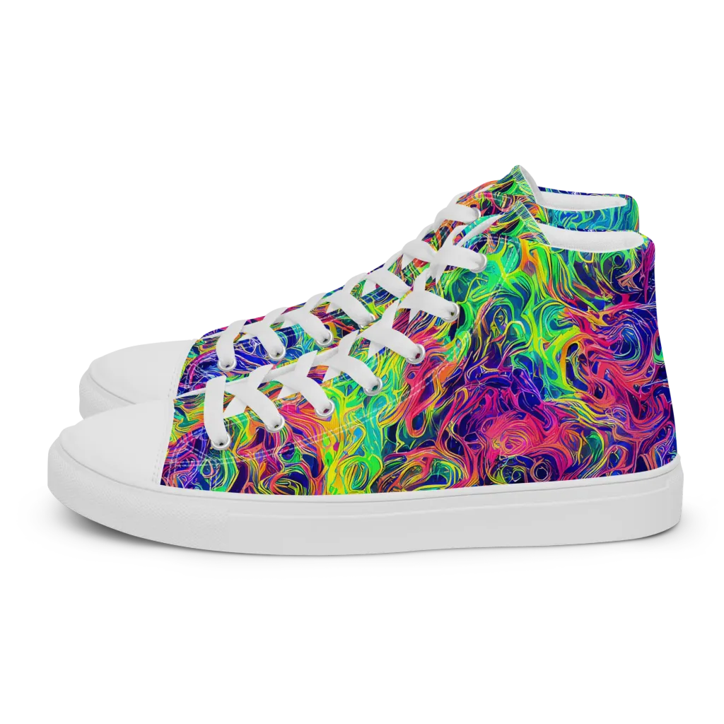Radiant Whorl on Women's High Top Canvas Shoes — Left