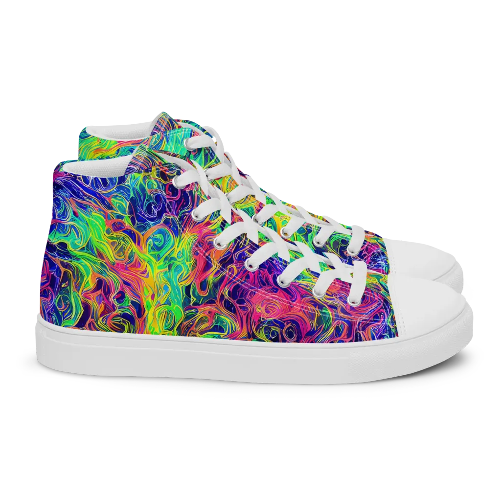 Radiant Whorl on Women's High Top Canvas Shoes — Right