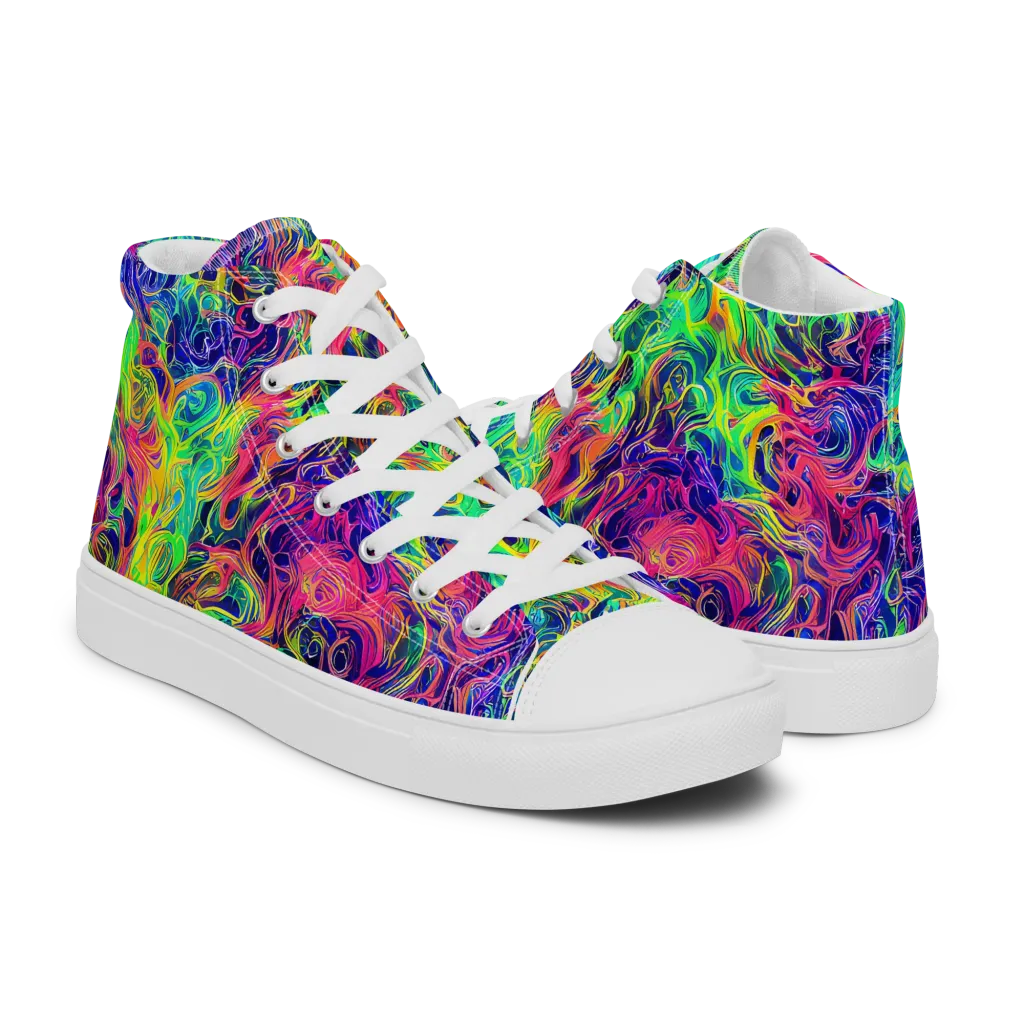 Radiant Whorl on Women's High Top Canvas Shoes — Right