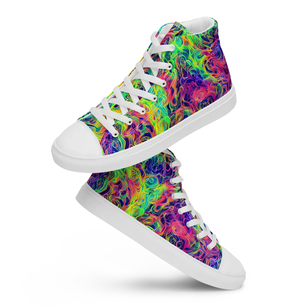 Radiant Whorl on Women's High Top Canvas Shoes — Front