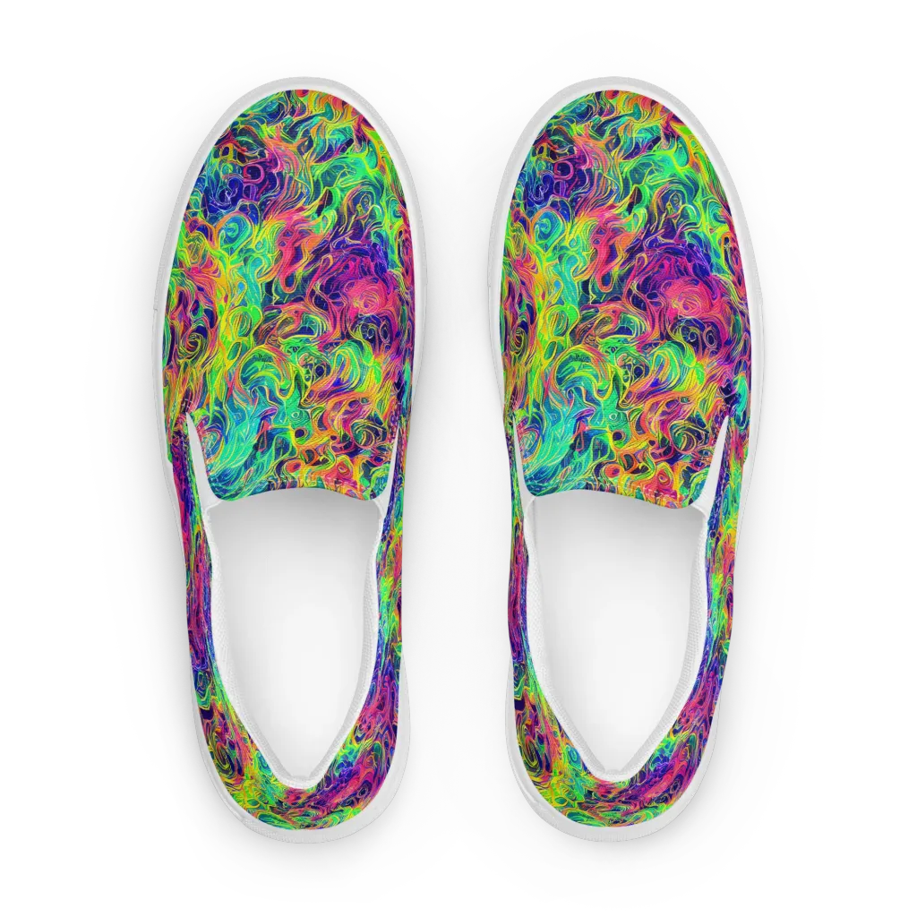 Radiant Whorl on Men's Slip-On Canvas Shoes — Front