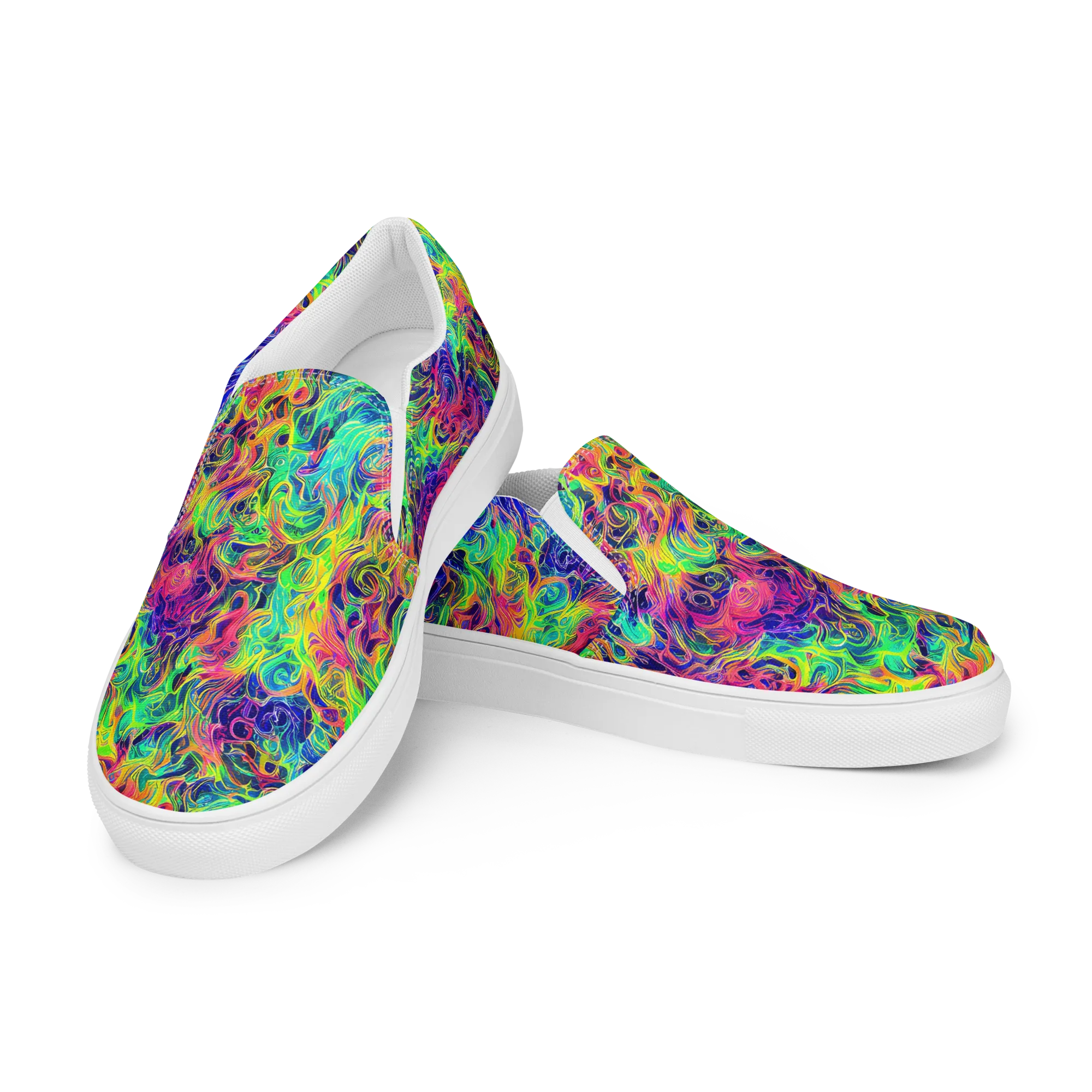 Radiant Whorl on Men's Slip-On Canvas Shoes — Left Front