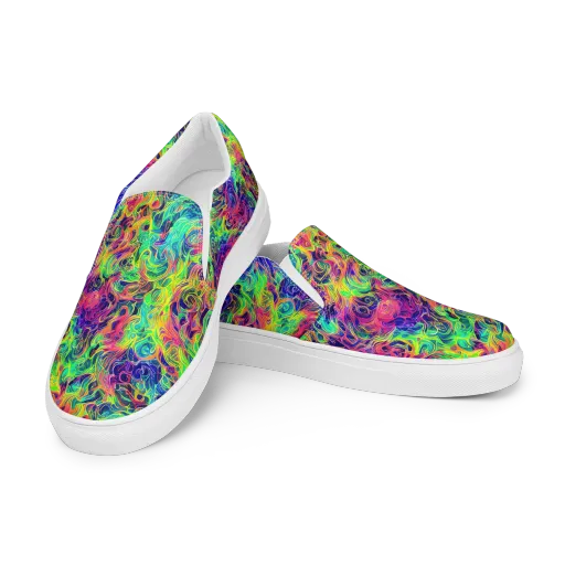 Radiant Whorl on a Men's Slip-On Canvas Shoes