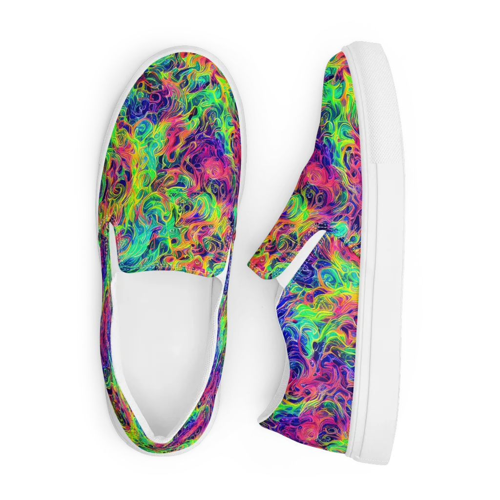 Radiant Whorl on Men's Slip-On Canvas Shoes — Front