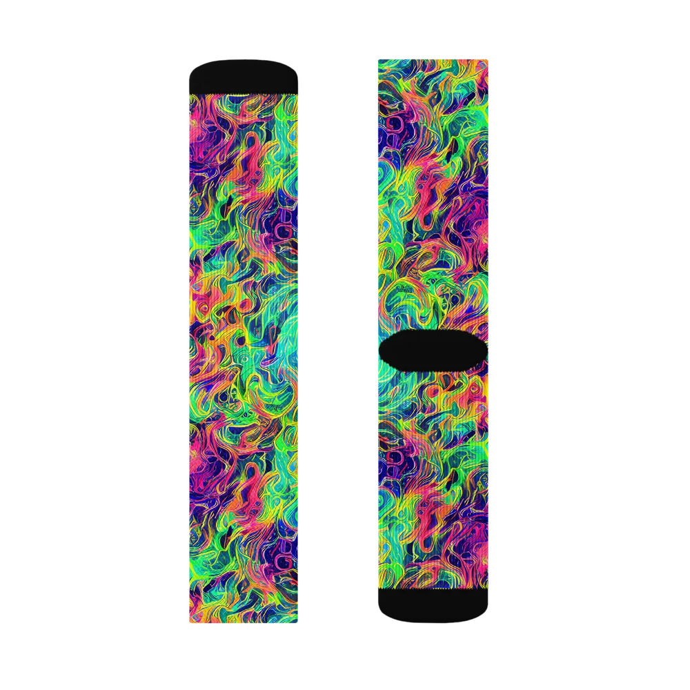 Radiant Whorl on Socks — Left Sock