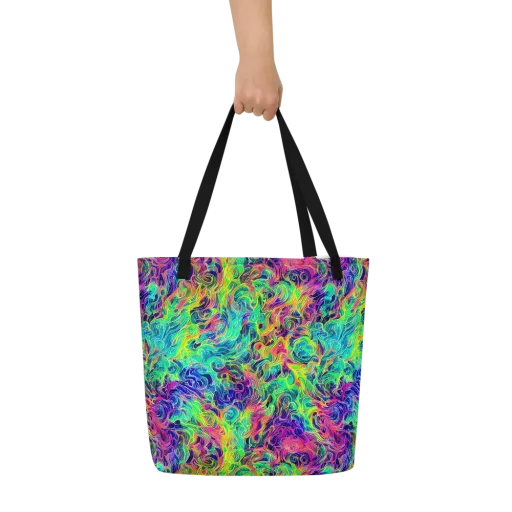 Radiant Whorl on a Large Tote Bag W/ Pocket