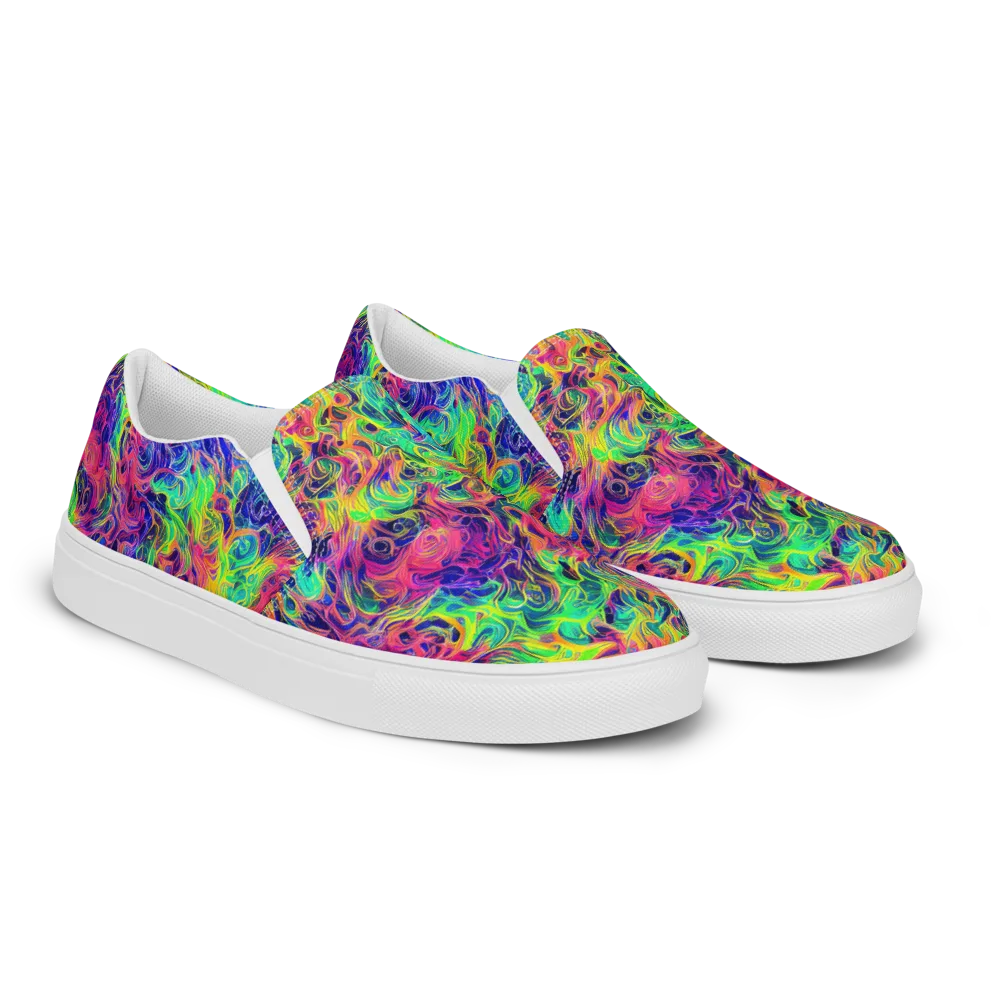 Radiant Whorl on Women's Slip-On Canvas Shoes — Right Front