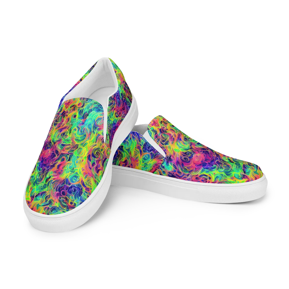 Radiant Whorl on Women's Slip-On Canvas Shoes — Left Front