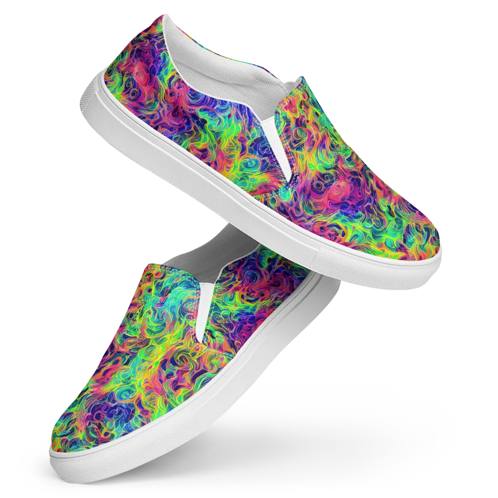 Radiant Whorl on Women's Slip-On Canvas Shoes — Front