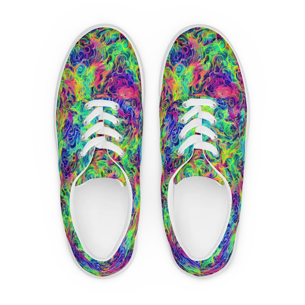 Radiant Whorl on Men's Lace-Up Canvas Shoes — Front