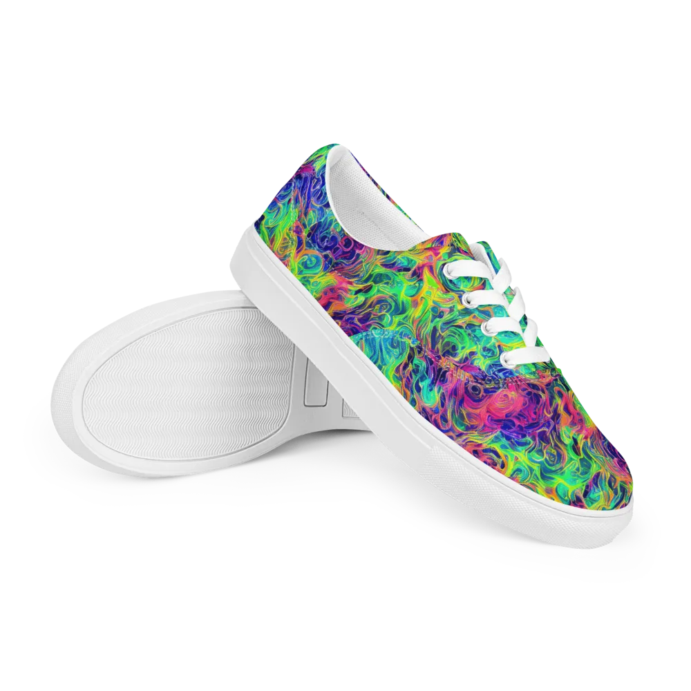Radiant Whorl on Men's Lace-Up Canvas Shoes — Right Front