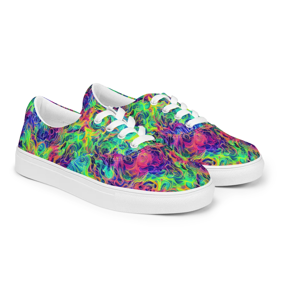 Radiant Whorl on Men's Lace-Up Canvas Shoes — Right Front