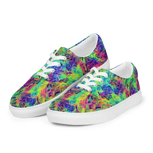 Radiant Whorl on a Men's Lace-Up Canvas Shoes