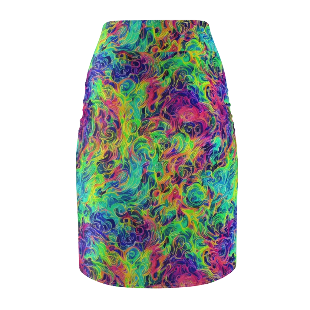 Radiant Whorl on Pencil Skirt — Back