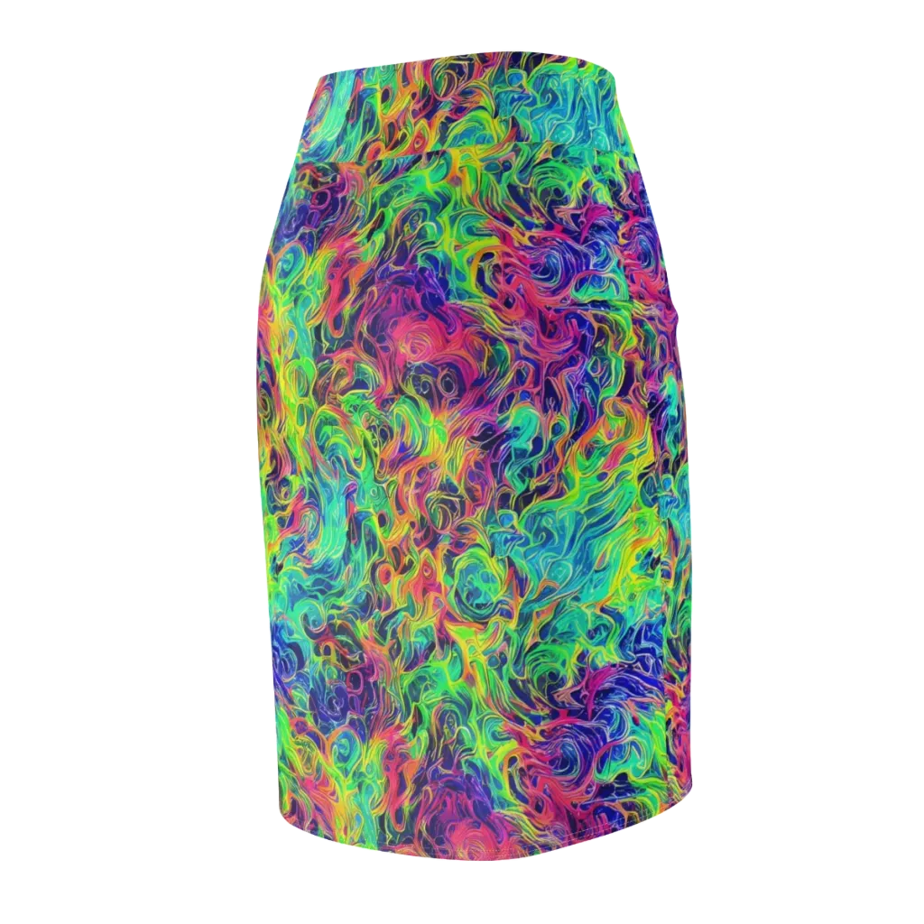 Radiant Whorl on Pencil Skirt — Back Side