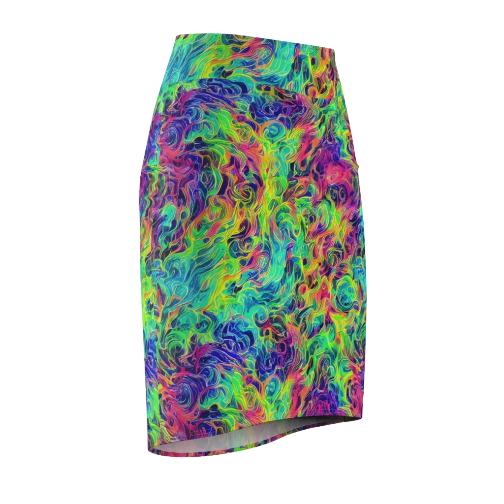 Radiant Whorl on Pencil Skirt — Front Side