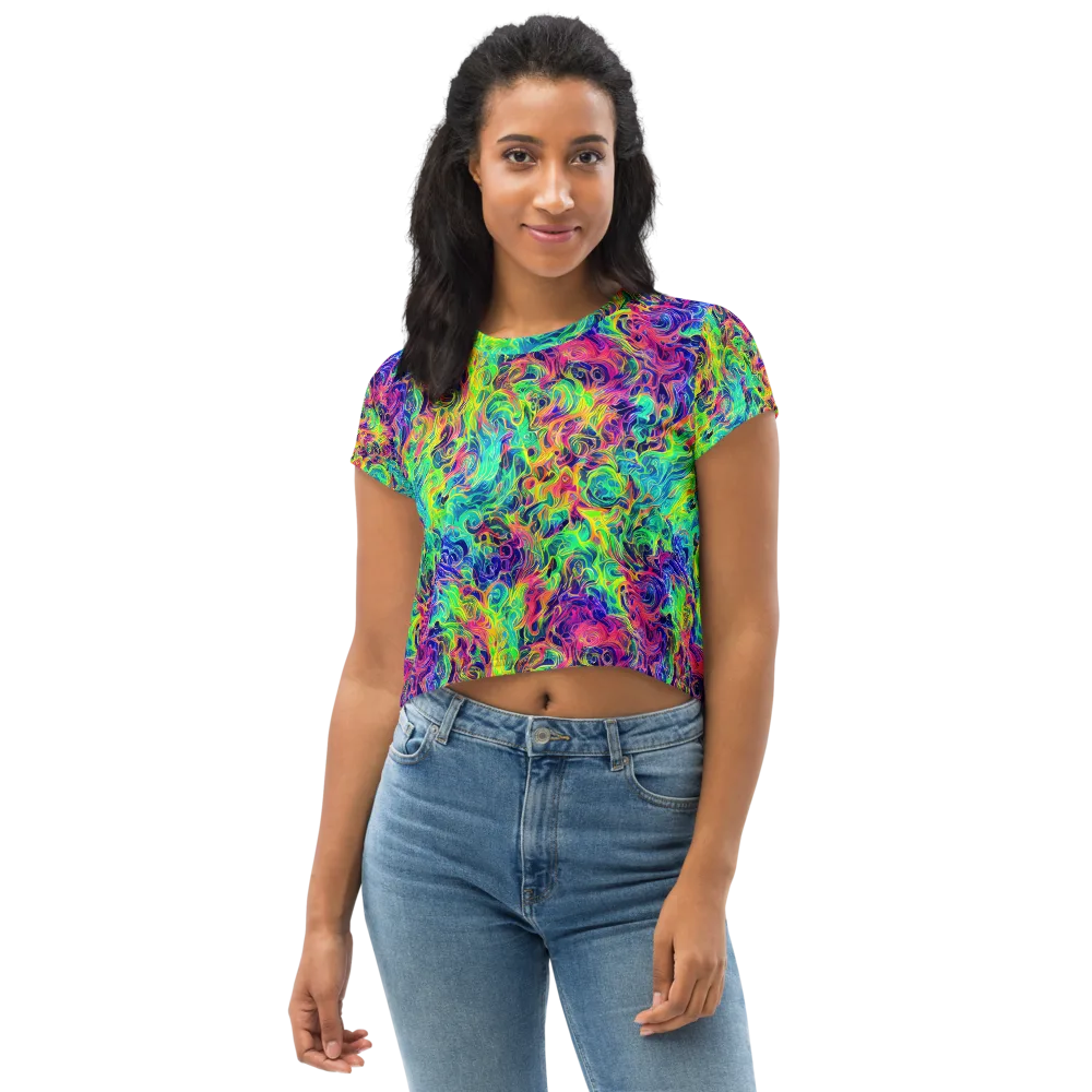Radiant Whorl on Crop Tee — Front
