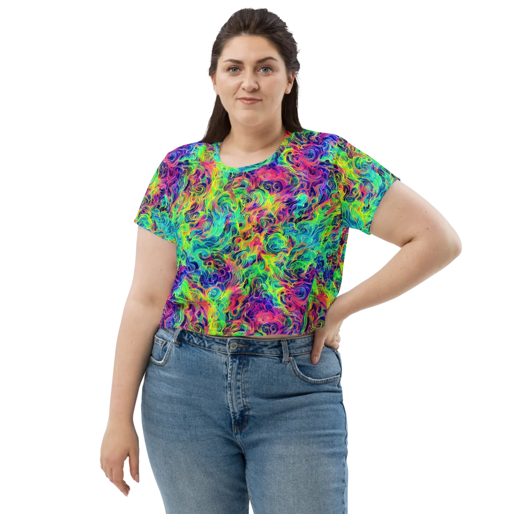 Radiant Whorl on Crop Tee — Front