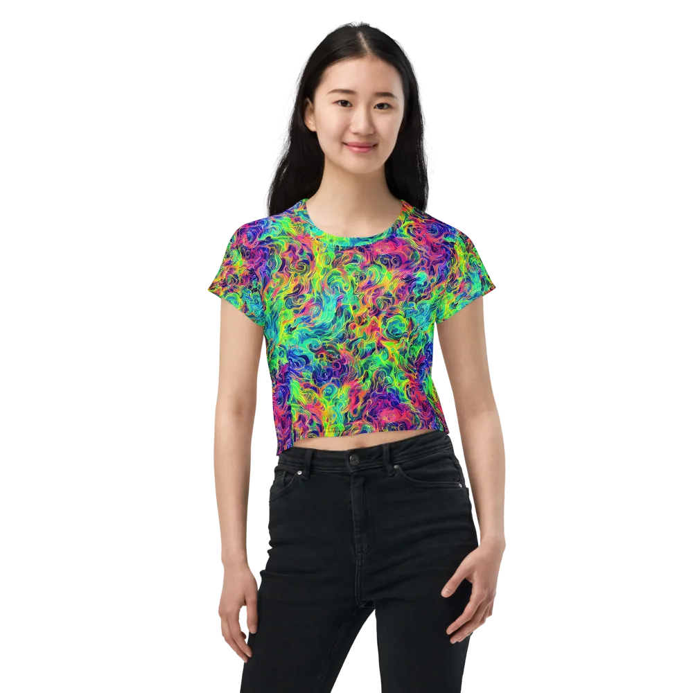 Radiant Whorl on Crop Tee — Front