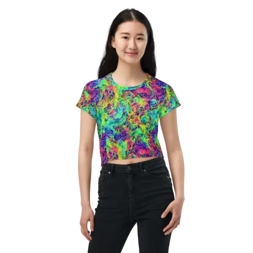 Radiant Whorl on a Crop Tee